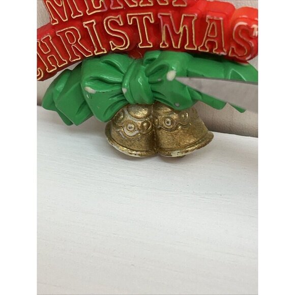Vintage Christmas PIN Brooch "Merry Christmas" 1980s American Greetings Holiday - Picture 3 of 11